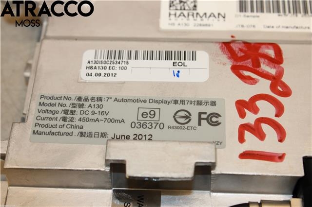 Multimedia display (MCU - Media Controller Unit) til Audi Q5 2008-2012 (Type I, Fase 1)  (8R0919604A|)