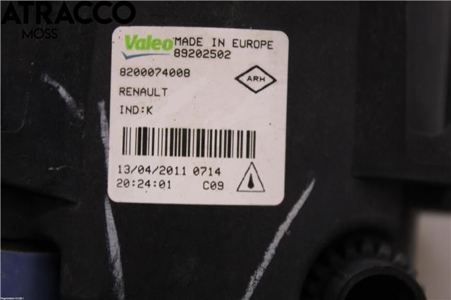 Tåkelykt høyre foran til Renault Scenic 2009-2016 (Type III)  (8200074008|)