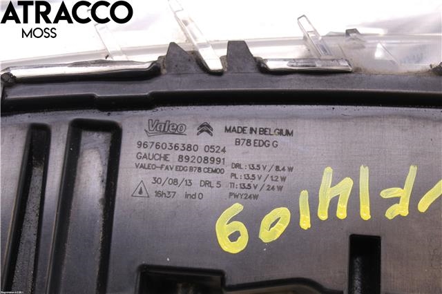 Frontlykt venstre halogen til Citroën C4, Picasso 2013-2018 (Type II)  (9822653980|)