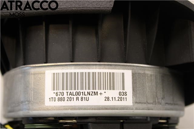 Airbag rattpute til VW Touran 2010-2015 (Type I, Fase 3)  (1T0880201AA|)