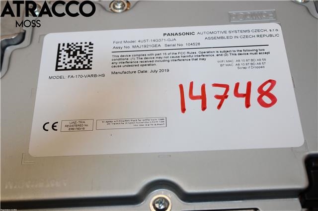 Styreenhet DAB til Ford Transit Connect 2018-->> Type II, Fase 2  (2530613|)