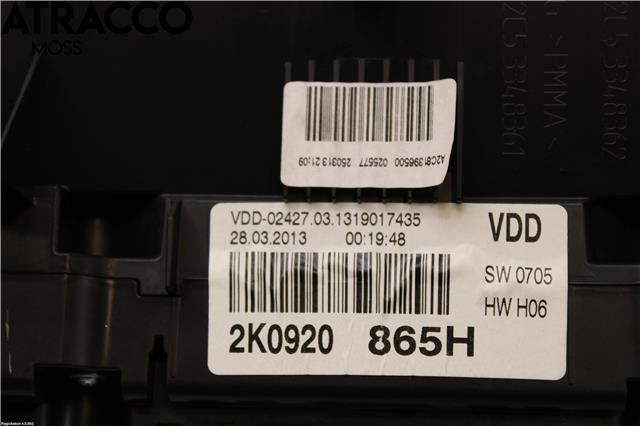 Instrumentpanel til VW Caddy 2010-2015 (Type III, Fase 2) (2K0920865H|)