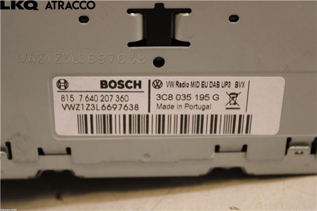 Bilstereo til VW Touran 2010-2015 (Type I, Fase 3)  (3C8035195G|)