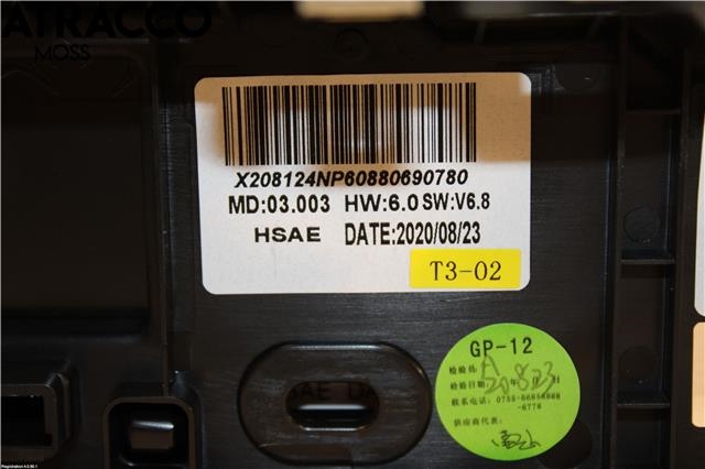 Multimedia display (MCU - Media Controller Unit) til Peugeot 2008 2019-->> (Type II)  (9824619980|)