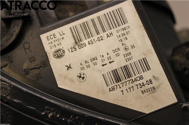Frontlykt høyre halogen til BMW 5-Serie 2003-2010 (E60/E61) (E60/E61) (63127177752|)