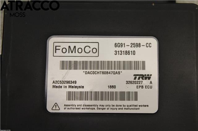 Styreenhet elektrisk parkbrems (EPB - Electric Parking Brake) til Volvo V70 2007-2013 (Type III, Fase 1) (31341542|)