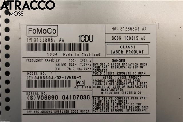 Bilstereo til Volvo V70 2007-2013 (Type III, Fase 1)  (36050930|)