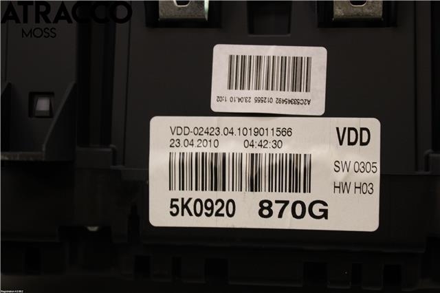 Instrumentpanel til VW Golf VI 2008-2012  (5K0920870G|)