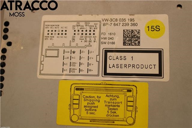 Bilstereo til VW Golf VI 2008-2012  (3C8057195X|)