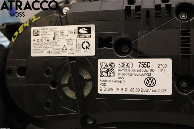 Instrumentpanel til VW e-Golf 2017-2020 (Fase 2)  (5GE920755D|)