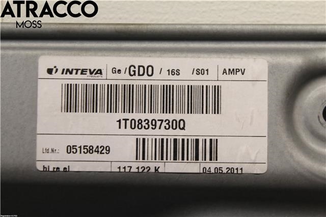 Ruteheis til VW Touran 2010-2015 (Type I, Fase 3)  (1T0839462P|)