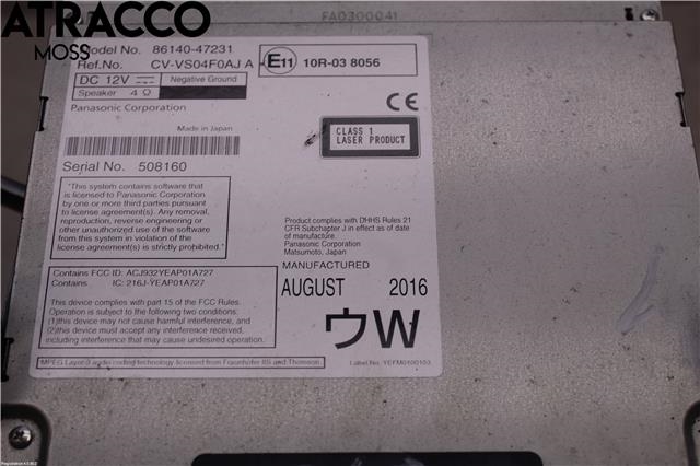 Bilstereo til Toyota Prius +7 2012-2020 (Type III) (stasjonsvogn) (stasjonsvogn) (8614047231|)