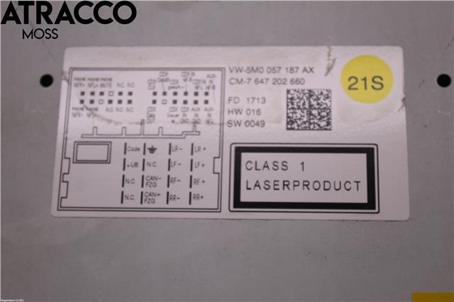 Bilstereo til VW Polo 2009-2014 (Type V, Fase 1)  (5M0057187AX|)