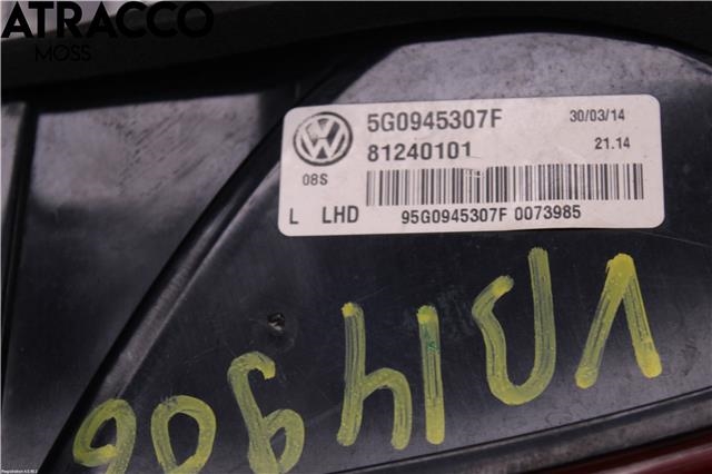 Baklykt venstre indre til VW e-Golf 2014-2017 (Fase 1)  (5G0945307F|)