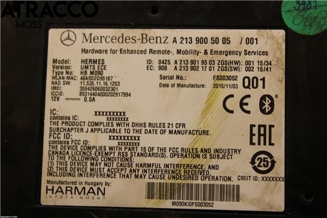 Styreenhet bluetooth til Mercedes E-Klasse 2016-2023 (W213) (W213) (A2139005005|)