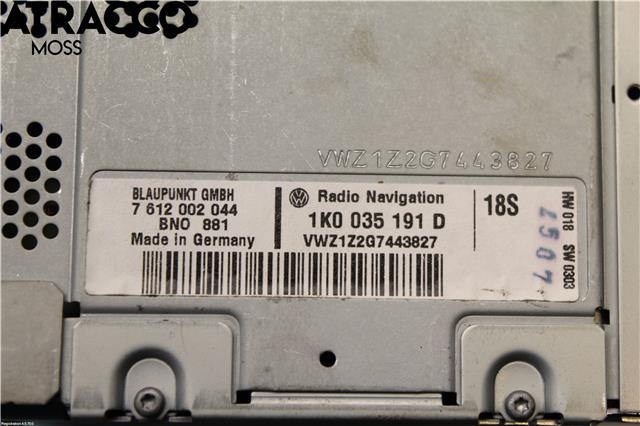 Bilstereo til VW Touran 2007-2010 (Type I, Fase 2)  (1K0035191D|)