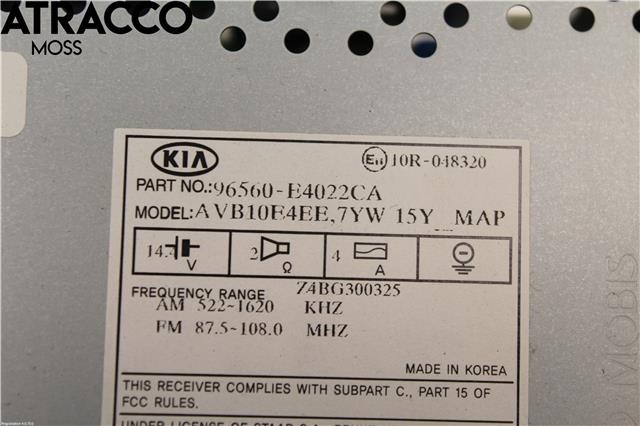 Bilstereo til Kia Soul 2014-2019 (Type II)  (96560E4021CA|)