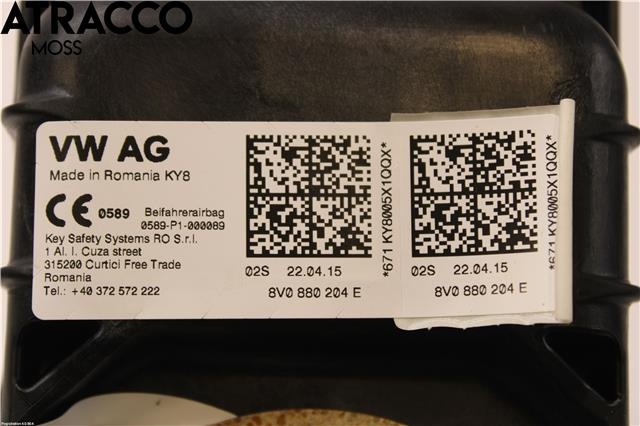Airbag passasjer til VW Golf VII 2012-2017 (Fase 1)  (8V0880204E|)