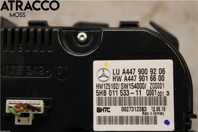 Varmeapparat betjening til Mercedes Vito 2014-->> (W447) (W447) (A4479009206|)