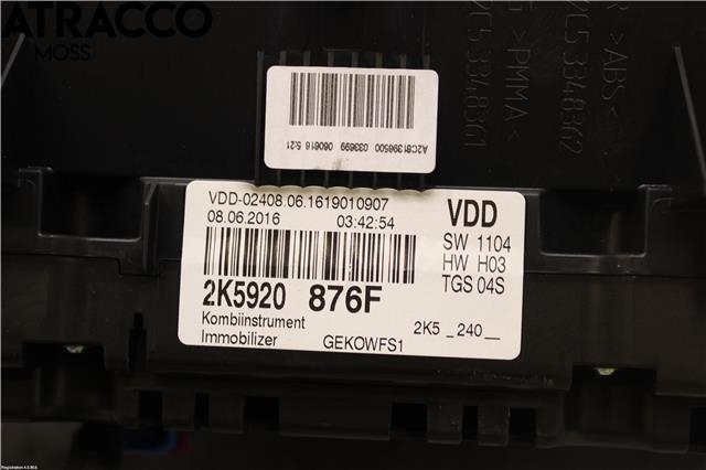 Instrumentpanel til VW Caddy 2015-2020 (Type III, Fase 3)  (2K5920876F|)