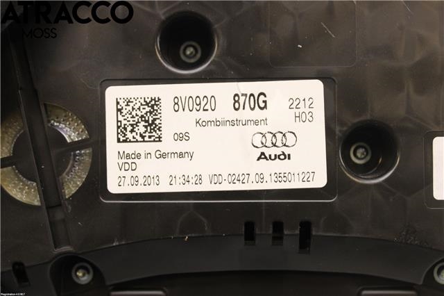 Instrumentpanel til Audi A3 2009-2012 (Type II, Fase 2) (8V0920870G|)