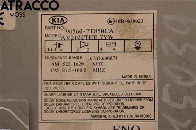 Bilstereo til Kia Optima 2014-2017  (965602T850CA|)