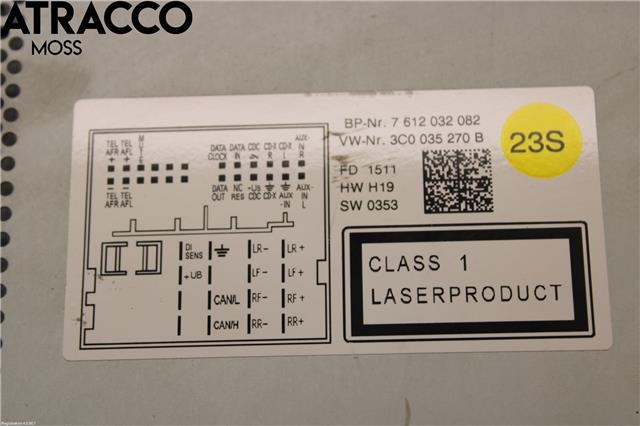 Bilstereo til VW Golf VI 2008-2012  (3C0035270B|)