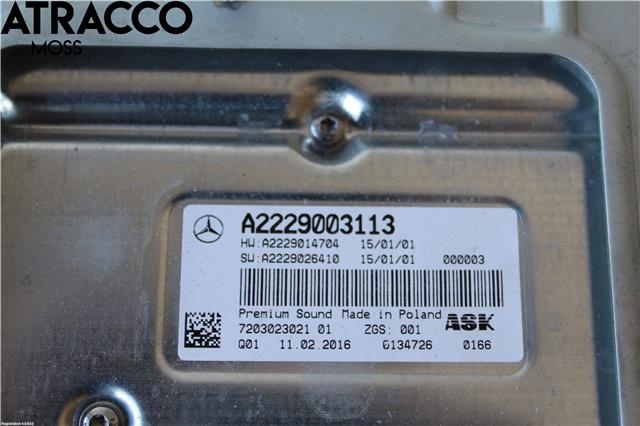 Bilstereo forsterker til Mercedes C-Klasse 2014-2018 (Fase 1) (W205) (W205) (A2229003113|)