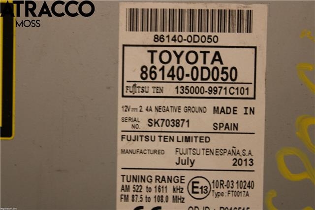 Diverse deler til Toyota Yaris 2012-2014 (Type III, Fase 1)  (861400D050|)