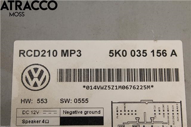 Bilstereo til VW Caddy 2010-2015 (Type III, Fase 2)  (5K0057156A|)