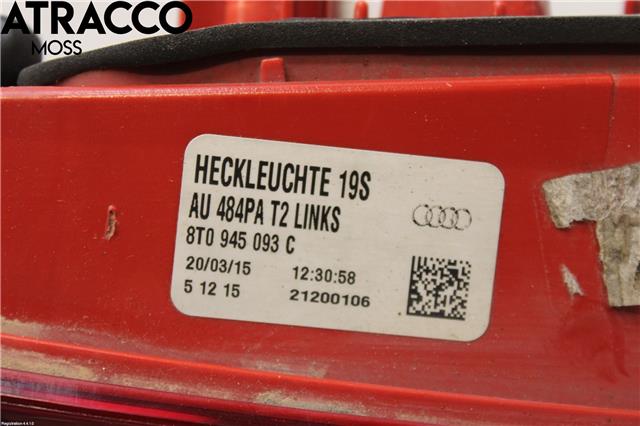 Baklykt venstre indre til Audi A5 2007-2016 (Type I)  (8T0945093C|)