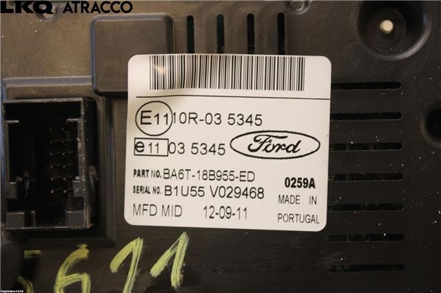 Multimedia display (MCU - Media Controller Unit) til Ford Mondeo 2011-2014 (Type IV, Fase 2)  (BA6T18B955ED|)