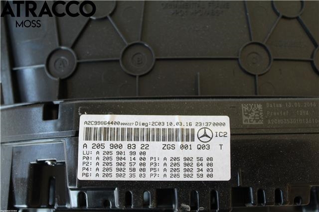 Instrumentpanel til Mercedes C-Klasse 2014-2018 (Fase 1) (W205) (W205) (A2059008322|)
