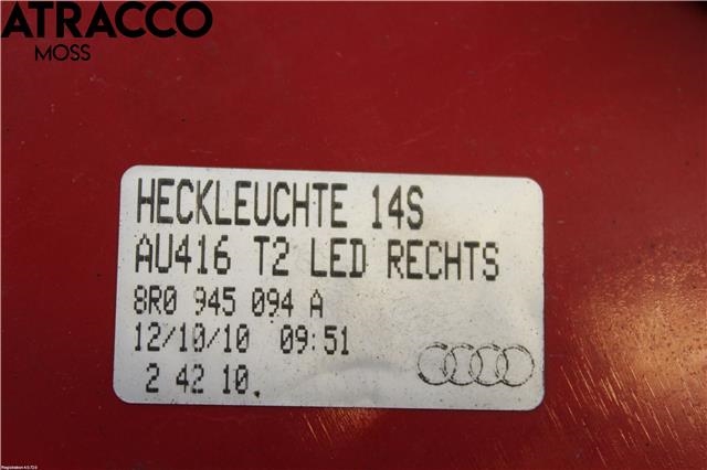 Baklykt høyre til Audi Q5 2008-2012 (Type I, Fase 1)  (8R0945094A|)
