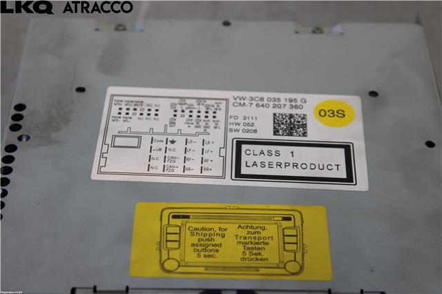 Bilstereo til VW Passat 2011-2015 (B7) (B7) (1T0057680K|)