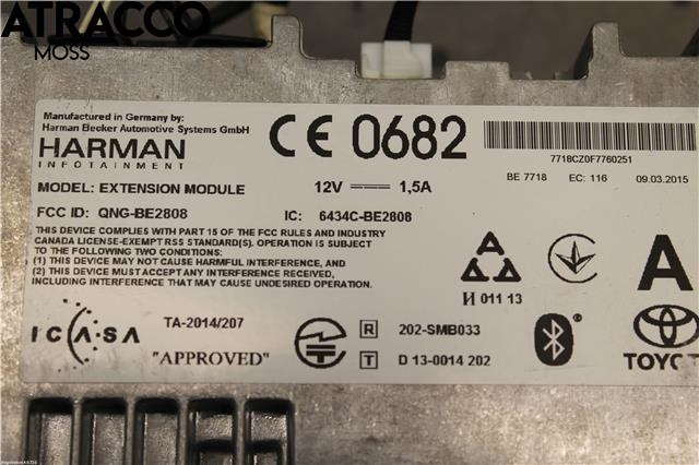 Bilstereo til Toyota Auris 2013-2015 (Type II, Fase 1)  (8614002330|)