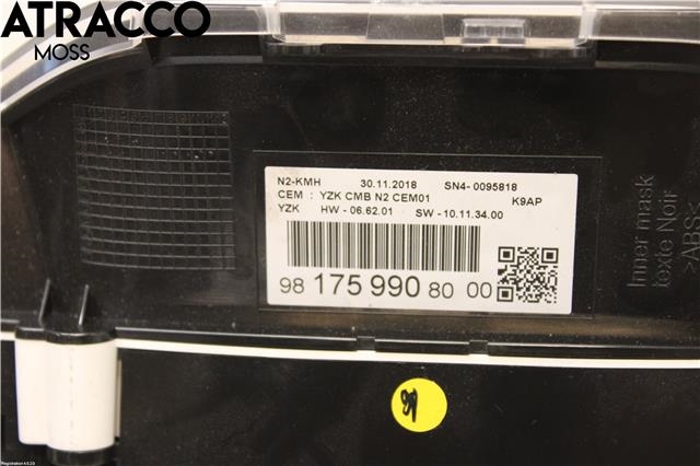 Instrumentpanel til Peugeot Partner 2019-->> (Type III) (9817599080|)