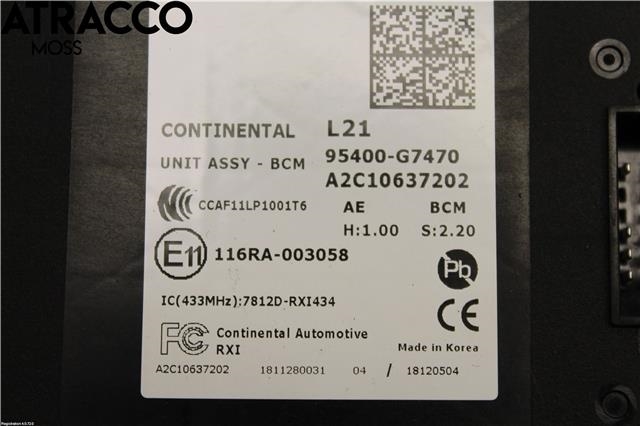 Styreenhet diverse til Hyundai Ioniq Electric 2016-2019 (Fase 1)  (95400G7470|)