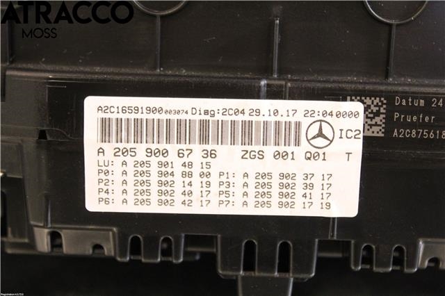 Instrumentpanel til Mercedes C-Klasse 2014-2018 (Fase 1) (W205) (W205) (A2059006736|)