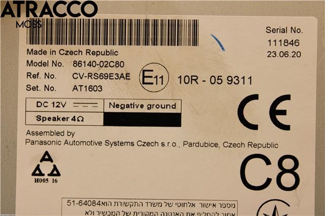 Bilstereo til Toyota Corolla 2019-->>  (8614002C80|)