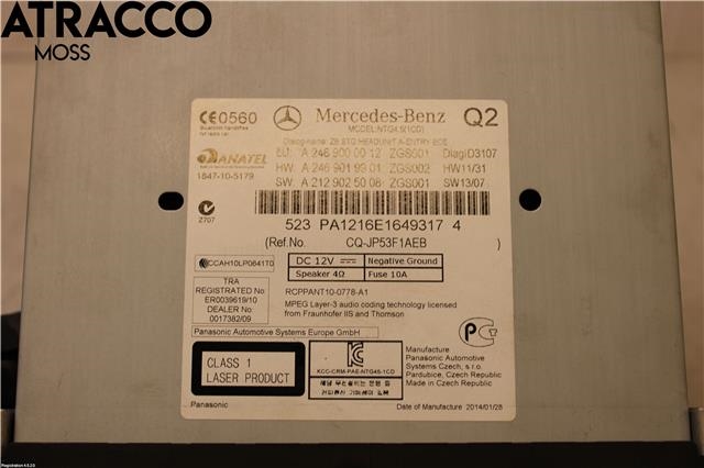 Bilstereo til Mercedes B-Klasse 2011-2018 (W246) (W246) (A2469003405|)