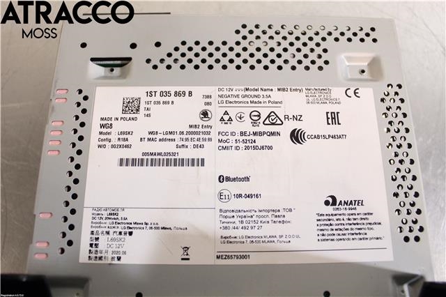Bilstereo til Škoda Citigo 2012-2019 (1ST035869B|)