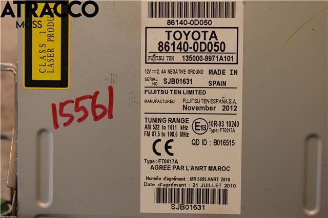 Bilstereo til Toyota Yaris 2012-2014 (Type III, Fase 1)  (861400D050|)