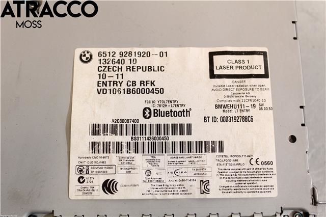 Bilstereo til BMW 1-Serie 2011-2015 (Fase 1) (F20/F21) (F20/F21) (65129270368|)