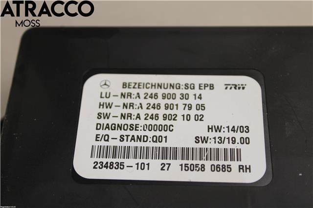 Styreenhet elektrisk parkbrems (EPB - Electric Parking Brake) til Mercedes B-Klasse 2011-2018 (W246) (W246) (A2469003014|)