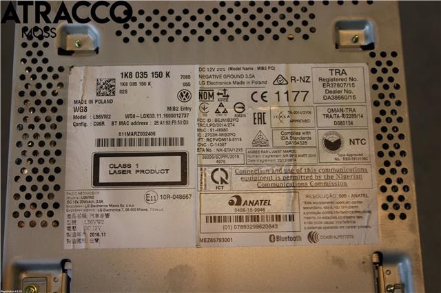 Bilstereo til VW Transporter / Caravelle 2015-2019 (T6) (T6) (1K8035150K|)