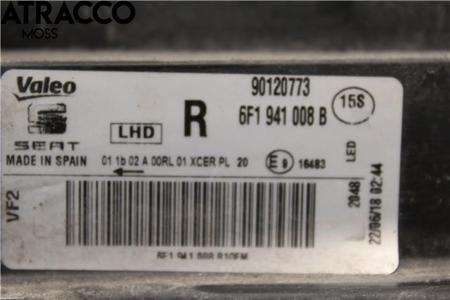Frontlykt høyre halogen til Seat Ibiza 2018-->> (Type V)  (6F1941774A|)