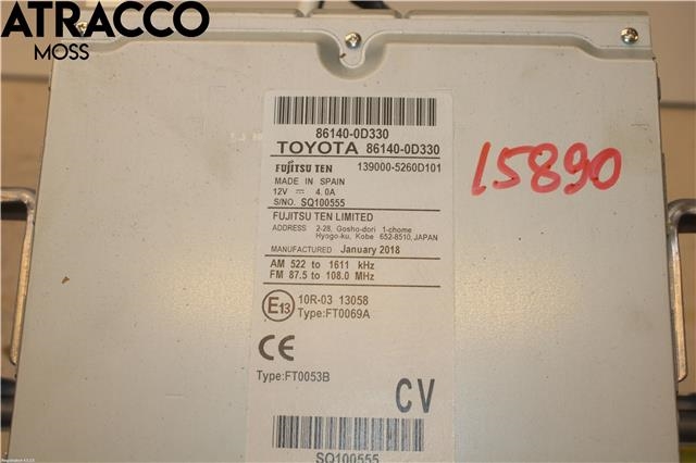 Bilstereo til Toyota Yaris 2014-2020 (Type III, Fase 2) (861400D330|)