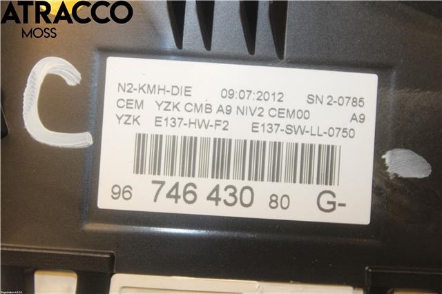 Instrumentpanel til Peugeot 208 2012-2019 (Type I)  (9674643080|)