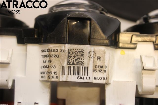 Varmeapparat betjening til Peugeot 208 2012-2019 (Type I)  (9672248380|)